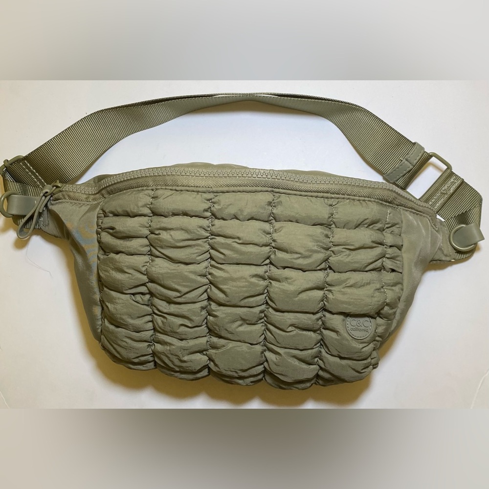 C&C California Olive Quilted Nylon Fanny/Belt/Crossbody Bag